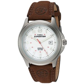 Timex 남성용 익스페디션 메탈 야전 시계 브라운/블루. 40 mm, 브라운/화이트