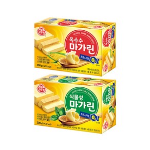 오뚜기 옥수수 마가린 2개 + 식물성 마가린 2개 마아가린 200g 빠른배송