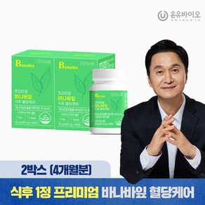 [온유바이오] 식후혈당상승 억제엔 프리미엄 바나바잎 식후혈당케어 2박스(4개월분), 60정, 2개