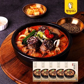 [원할머니] 깊고진한 얼큰 순대국 600g x 5팩, 5개