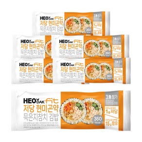 허닭FIT 저당 현미곤약 묵은지참치 김밥, 6개, 220g