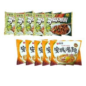 농심 안성탕면 125g + 짜파게티 140g 5개 세트, 10개