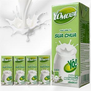 YOMOST YOUGURT 베트남 YOMOST 무산균 흰요구르트천연발효 순한맛 요구르트 SUA CHUA YOMOST, 170ml, 8개