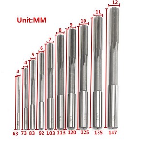 리머기 HSS 기계 리머 세트 금속 강철 알루미늄용 H7 스트레이트 생크 밀링 척 리머 3-12mm, 6) 10Pcs 3-12mm, 1세트