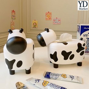 YD maket 암소 티슈케이스 휴지케이스, 1개, 기본형