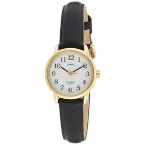 Timex 여성용 이지 리더 시계 블랙/골드 톤/화이트/A/25mm 시계