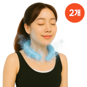 [안전 소재] 물맺힘 방지 아이스 넥쿨러 쿨링 넥밴드, 홀릭블루 + 홀릭핑크, 1개