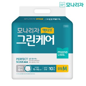 모나리자 액티브 그린케어 언더웨어 성인용기저귀 중형 10매입, 8개