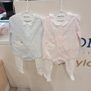 [압소바] 봄 초여름 가을 유아 남아 여아 공용 고밍 80수 바디슈트 세트