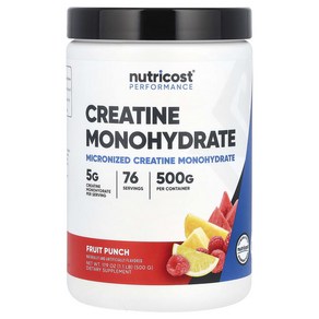 뉴트리코스트 퍼포먼스 크레아틴 모노하이드레이트 프루트 펀치 맛 500g Ceatine Monohydate Fuit Punch Pefomance, 1개