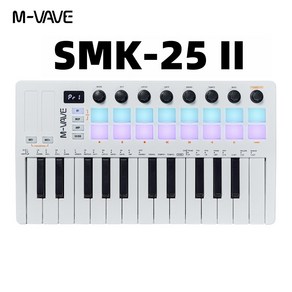 M-VAVE SMK-25 II 미디 컨트롤 키보드 미니 USB 패드 25키 USB 미디 컨트롤러 16 RGB 드럼 패드 8 노브