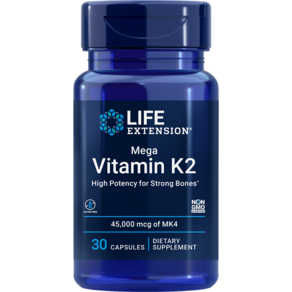 라이프익스텐션 메가 고용량 비타민 K2 45000mcg MK4 Mega Vitamin K2 30캡슐