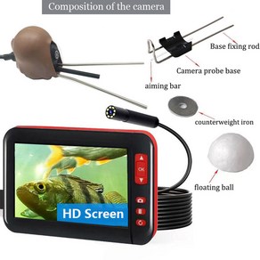 휴대용 수심 측정기 1080P 4.3 인치 LCD HD 수중 70 낚시 카메라 통합 패키지 포함, Only 10M Cable, 1개