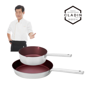 클래딘 IH 스테인레스 통3중 엣지 후라이팬 2종세트 (후라이팬28cm+멀티팬20cm), 1개