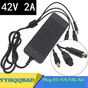 42V 2A 배터리 충전기 3in1 DC5521mm RCA 8mm 3 프롱 M12 커넥터 샤오미 Mijia M365 스쿠터, [01] 미국, 01 미국, 01 미국