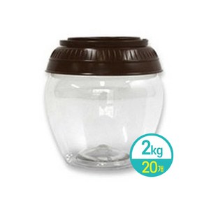 대원 PET 단지 항아리 플라스틱통 김치 고추장 저장병 (2kgx20개), 20개, 2kg