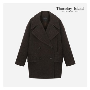 국내매장판 써스데이아일랜드 THURSDAYISLAND 빅카라 더블 코트T228MCT243W 217539