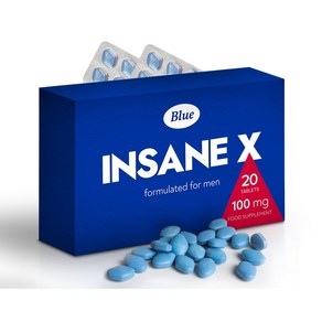 MAPEinc 영국직배 INSANE X 남성용 블루 엘리트 100mg 강화된 근력 견고하고 지속적인 성능 천연 허브 에너지 및 남성 강화 보충제