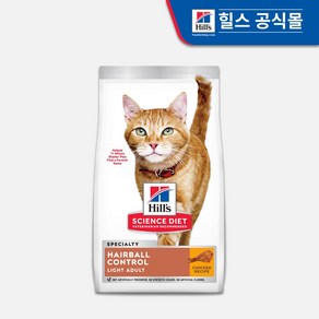 힐스 어덜트 헤어볼 컨트롤 라이트 고양이사료, 3.2kg, 1개