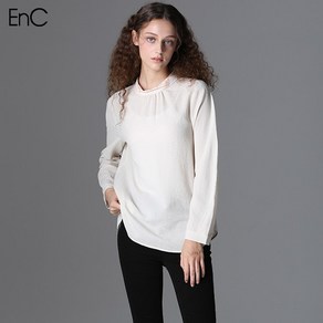 ENC [EnC] 롤칼라 프린트 블라우스