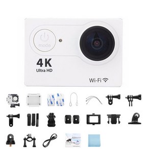 신제품 액션 카메라 울트라 HD 4K 2.0 인치 170d 스크린 1080p 스포츠 카메라 방수 헬멧 고 익스트림 프로 캠 비디오 캠코더, 하얀, 카드 없음, [01] WHITE