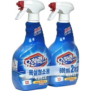 유한락스 욕실 청소용 600mL, 2개, 액체형
