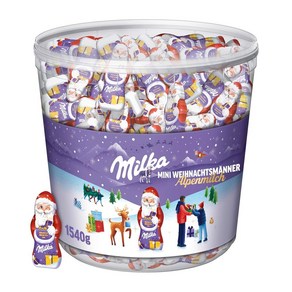 Milka 밀카 미니 산타클로스 1540g 크리스마스 초콜렛 대용량 선물용, 1.54kg, 1개