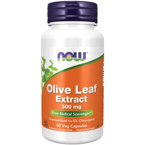 NOW Foods Supplements Olive Leaf Extact 500 mg NOW Foods Supplements 올리브 잎 추출물 500mg 자유 라디칼 제거, 1개