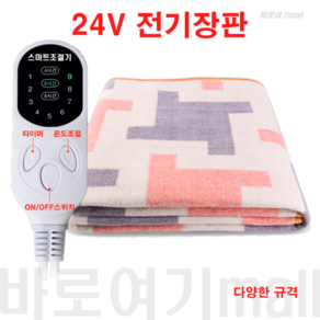 24V 화물차 전기 장판 트럭 캠핑 매트 1인용 2인용 분리난방 DC 차량 휴대용 차박 워셔블 담요 파워뱅크 시거잭 동계 전기요 대형 온열 차박용 캠핑용, 170cm X65cm