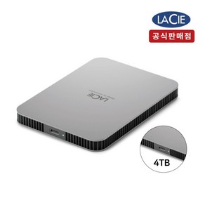 씨게이트 LaCie Mobile Dive USB-C 라씨 모바일 C타입 외장하드, 실버, 4TB