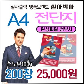 전단지 200장, 완성데이타 (수정0회) 제공, A4-단면 200장