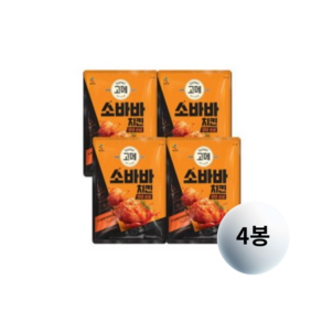 CJ 고메 소바바 양념치킨 순살375g x4봉, 375g, 4개