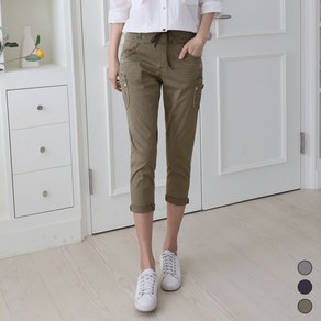 국산 시원한 중년 여성 여름 7부 스판 카고 바지 cargo pants