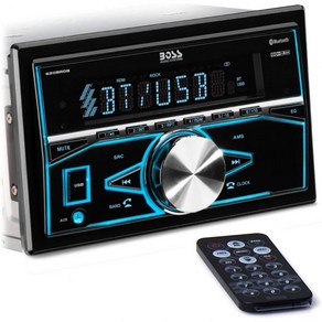 보스 BOSS Audio Systems 무선카플레이 오디오 시스템 820BRGB 멀티미디어 카 스테레오 더블딘 블루투스 및 핸즈프리 통화 MP3 플레이어 USB 포트 AUX 입력, Steeo No CD