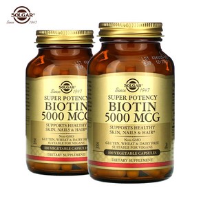 솔가 슈퍼 포텐시 비오틴 5000mcg 베지터블 캡슐, 100정, 2개