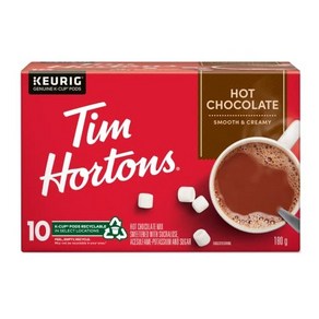 Tim Hotons Oiginal Hot Chocolate Single Seve Keuig K- Tim Hotons 오리지널 핫 초콜릿 1회용 큐리그 K컵 포드 10, 180g, 10개