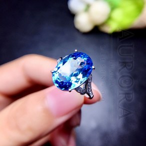 스카이블루 다이아몬드 Moissanite 반지 BAN-2543