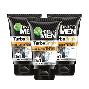 Garnier Men Turbo Bright 가르니에 더블 액션 페이스 워시 100g 3팩