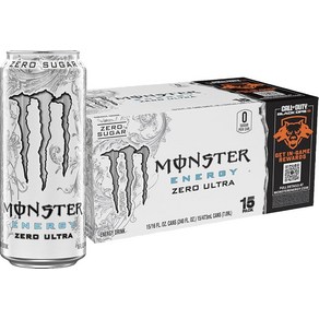 Monster Energy 울트라 블랙 무설탕 에너지 드링크 473.2ml16온스 15개 팩 217204