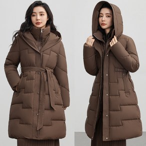 여성 캐주얼룩 롱 패딩 후드 자켓 루즈핏 웰론 패딩 점퍼 데일리 겨울 방한 아우터 여자 퀼팅패딩