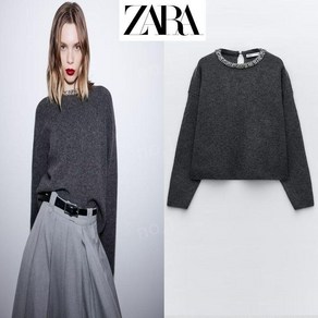 자라 여성 라인스톤 니트웨어 스웨터 zara