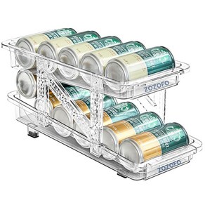ZOZOFO냉장고 캔 저안트레이 음료수 맥주 정리 보관함 폭 조절 가능 / 음료 자동 정렬트레이 캔음료 정리 냉장고 자동 디스펜서