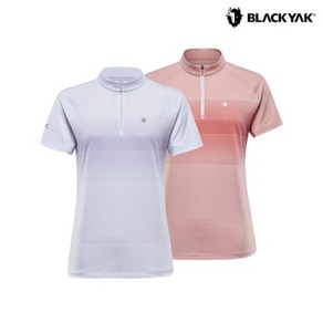[블랙야크] 여성 여름 신축성 좋은 기능성 원단의 아웃도어 반팔 집업 티셔츠 black1348