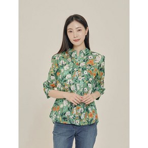 올리비아하슬러 그린 플라워가든 프린팅 여성 블라우스 OHCMBL303