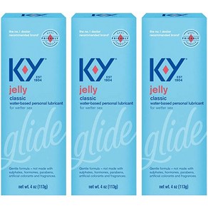 K-Y Jelly Lube Pesonal Lubicant Wate-Based Fomula Safe to Use with Latex Condoms Fo Men Women and Couples 4 FL OZ (Pack of 3), 3개