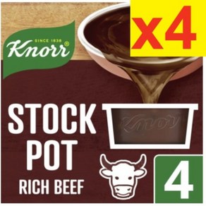 28g 4개입 4팩 총 16개 크노르 리치 비프스톡 팟 Kno Rich Beef Stock, 4개, 112g