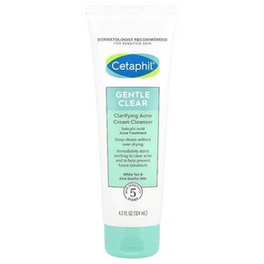 Cetaphil 젠틀 클리어 클래리파잉 여드름 크림 클렌저 124ML 4.2FL oz), 1개
