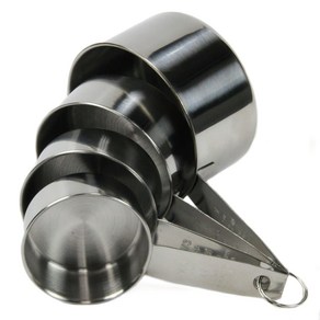 Chef Caft Select 4 Piece Measuing Cup Set 1/4 1/3 1/2 and 1 cup Stainless Steel, 1개