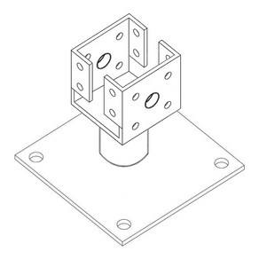 기둥고정용 조인트 1-39 (베이스판 6T) (사각파이프용/목재용) (50각)