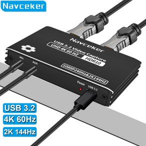 Navceke 2K 144Hz USB C타입 HDMI 캡쳐보드 4K 60Hz 영상 캡쳐보드 USB 3.2 1080P 240Hz, ZY-AC10